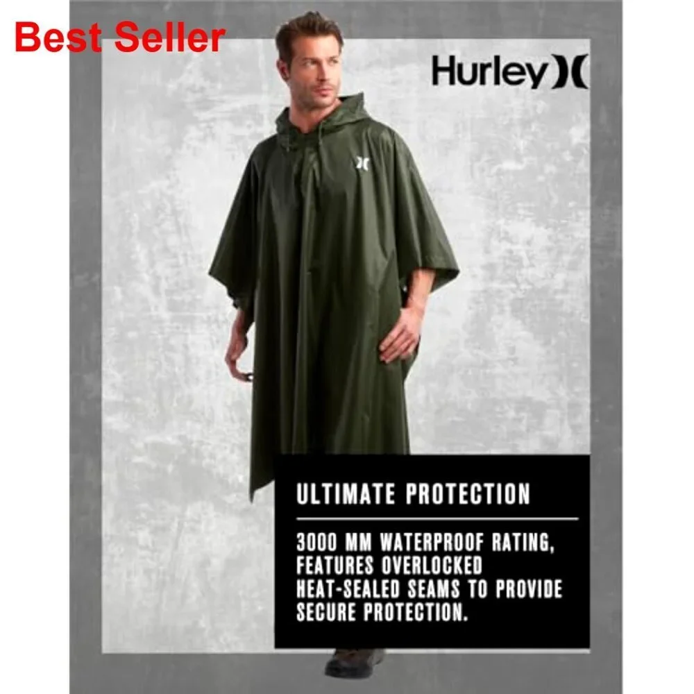 Waterproof Rain Poncho, Lightweight Packable for Hiking Camping Emergency